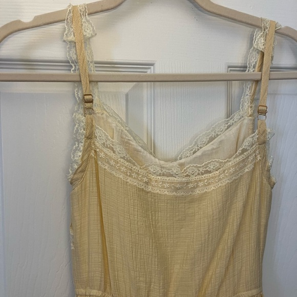 Yellow Lace-Trim Midi Dress with Cardigan - Picture 11 of 12